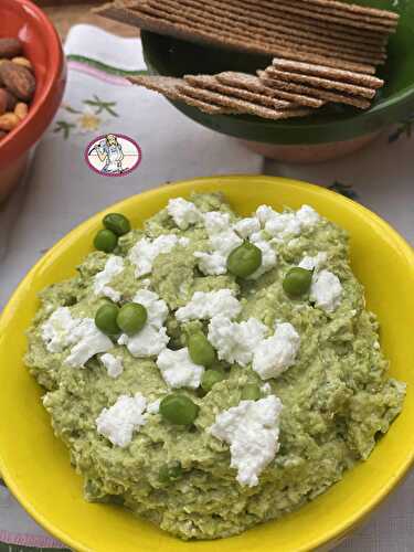 Tartinade fèves et petits pois au chèvre frais