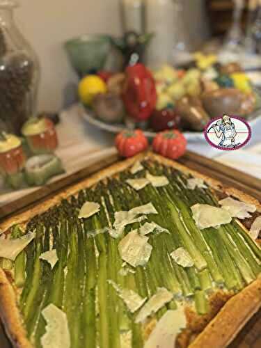 La Tarte aux asperges vertes et sa crème ricotta parmesan