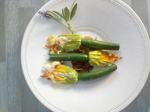 Fleurs de courgettes farcies au chèvre - Fanes de cuisine saine gourmandise