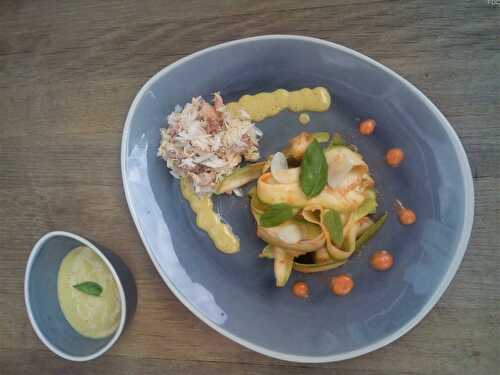 Salade d'araignée de mer, tagliatelles de courgettes - Fanes de cuisine saine gourmandise