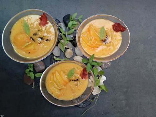 Soupe de Pêche glacée à la Verveine Citron, Vanille de la Réunion et citron Bio - Fanes de cuisine saine gourmandise