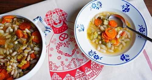 Bohne supp ou soupe de haricots blancs et légumes (Alsace, amap, sans gluten, vegan)