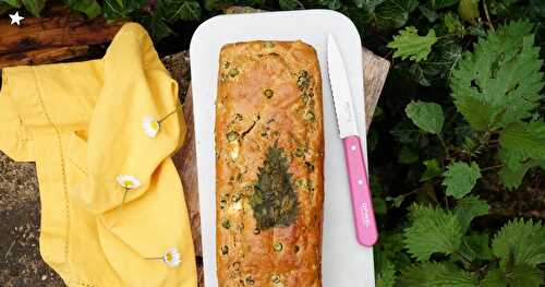 Cake orties, petits pois et feta (veggie, printemps)