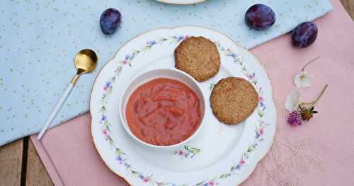 Compote quetsches, pommes, amande (automne, vegan)