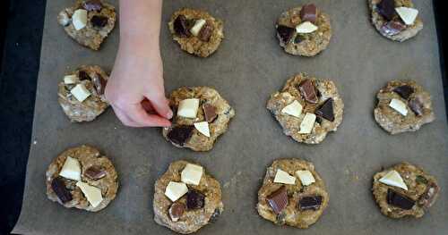 Cookies aux 3 chocolats et aux graines de courge