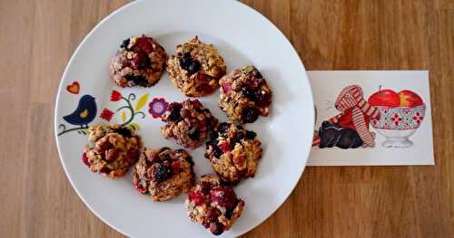 Cookies aux fruits rouges (sans gluten, presque pas sucrés!)