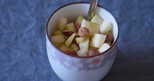 Crème pralinée aux petits cubes de pomme (vegan)