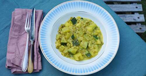 Curry courgettes et haricots mungo (vegan, sans gluten, estival)