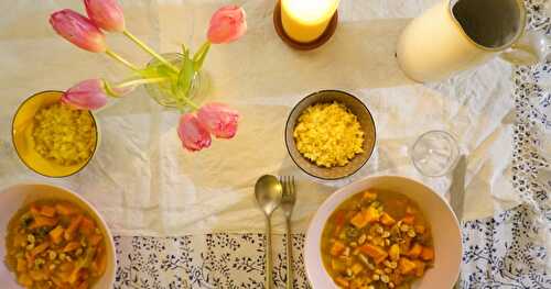 Curry de potimarron et de champignons (avec pâte de curry maison!)(hivernal, glutenfree, lactosefree)
