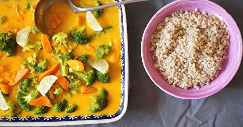 Curry potimarron-brocolis (vegan)