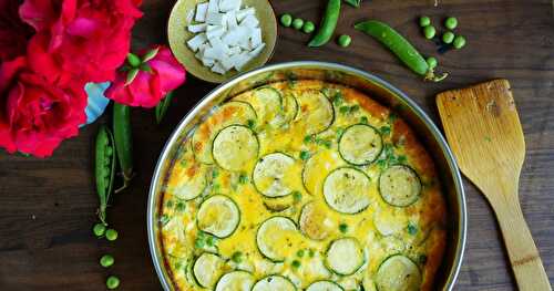 Frittata courgette, petits pois, feta (veggie, sans gluten)