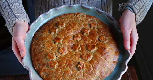 Galette des rois, pâte feuilletée sans gluten, poires, chocolat, souchet (sans gluten)