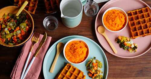 Gaufres butternut coco et tartinade carottes-coco (vegan, amap, sans gluten)