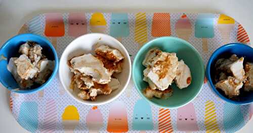 Glace coco-vanille-noix caramélisées (vegan, sans sorbetière)