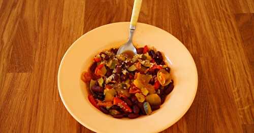 Haricots rouges, ratatouille, semoule