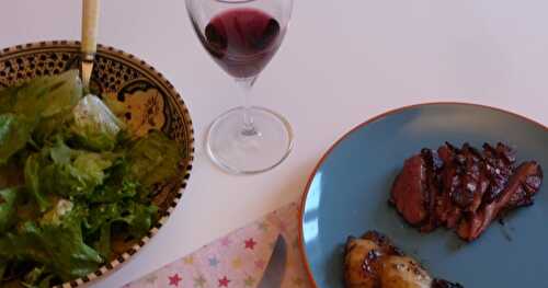 Le dîner du samedi soir de mon amoureux (nouvelle édition) : magret de canard aux pêches et éclairs au chocolat