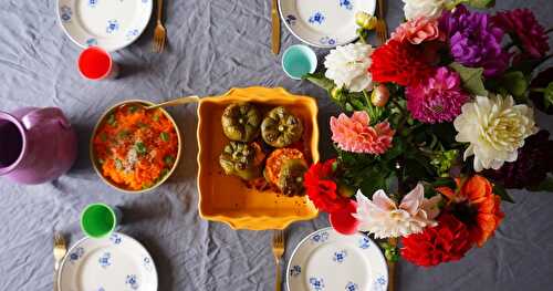 Les poivrons farcis d'Augustin (spéciale dédidace à sa marraine!!) (veggie, glutenfree)