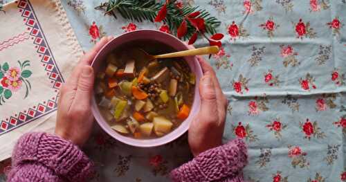 Linzesupp ou soupe aux lentilles (Alsace, vegan, sans gluten)