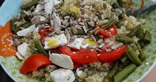 Mes ptites salades complètes du quotidien: quinoa-haricots-feta etc etc!