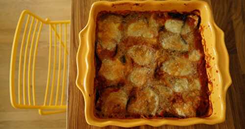 Moussaka veggie (et une nouvelle poêle jaune!)