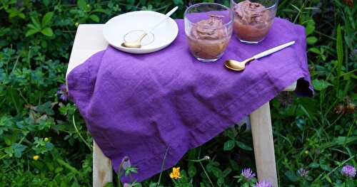 Mousse chocolat-rhubarbe (vegan, printanier)