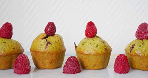 Muffins façon financiers matcha-framboises