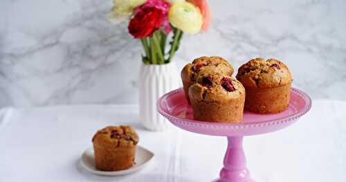 Muffins framboises-citron (vegan, huile essentielle)