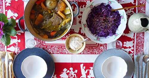 Notre repas dominical : pot-au-feu (recette de Matthieu) et petites tartes à la banane (recette d'Augustin)