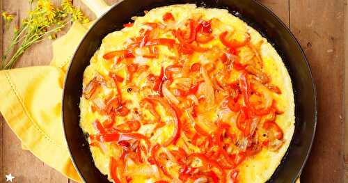 Omelette aux poivrons rouges (veggie, sans gluten, estival)