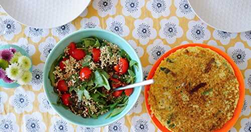 Omelette courgette-tomates séchées (veggie, estival, sans gluten, sans lactose)