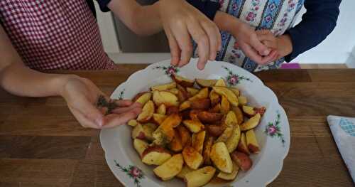 Potatoes au four (+ quelques moments de notre we à trois, Matthieu est parti faire du vélo!)