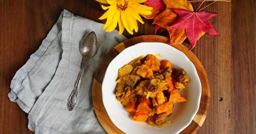 Potimarron, coings, châtaignes en mode tajine d'automne... (vegan, sans gluten, automne)