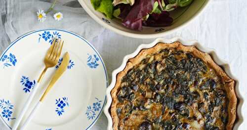 Quiche aux blettes et aux olives noires (veggie, sans lactose)