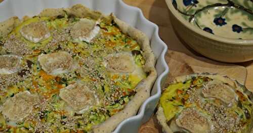 Quiche courgette-potimarron râpés et chèvre