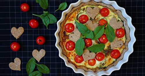 Quiche épinards-tomates cerises (avec des petits coeurs!)