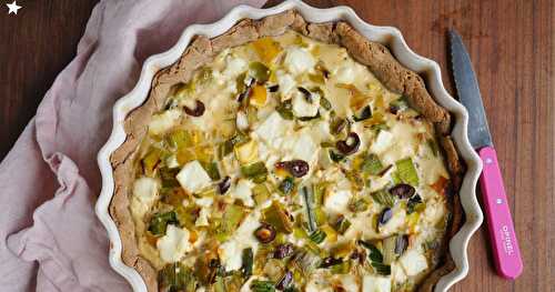 Quiche poireaux, feta, olives (veggie, amap, quiche)