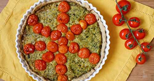 Quiche retour de vacances dans le sud de la France : courgette-ail-tomates (vegan, lactosefree)