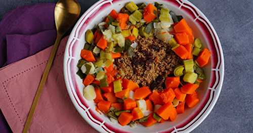 Quinoa, poireaux et butternut, façon couscous (amap, sans gluten, vegan)