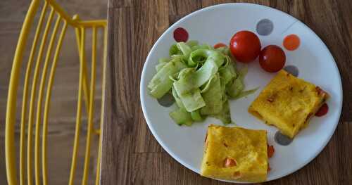 Rectangles de polenta tomate-parmesan (+salade brocolis-cacahuètes-pommes de terre)