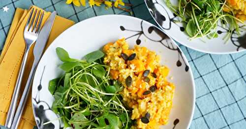 Riz à la courge et au lait de coco, façon risotto (amap, vegan, sans gluten)