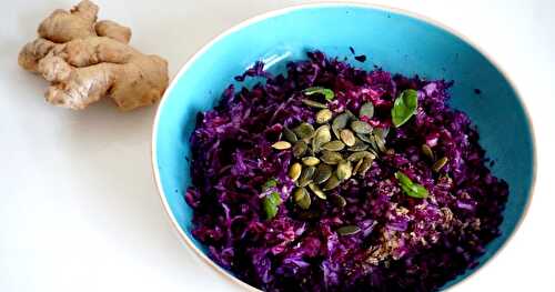 Salade chou-rouge et gingembre