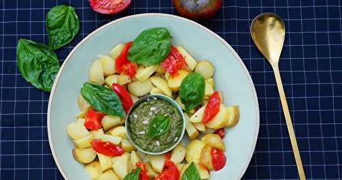 Salade de pommes de terre, pesto, tomates (Alsace, amap, salade, vegan)