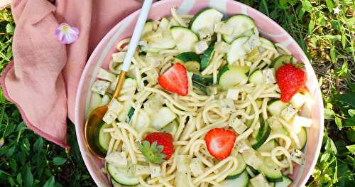 Salade de spaetzle, courgettes, tomme à l'ail des ours (Alsace, amap, veggie)