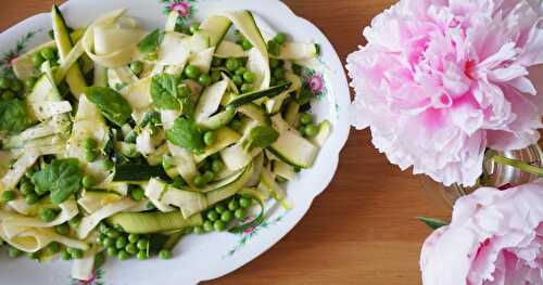 Salade estivale courgette, petits pois, menthe...(vegan)