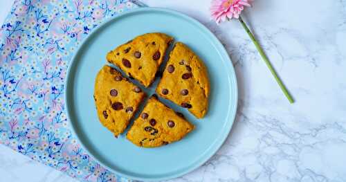 Scones à la patate douce, raisins secs, chocolat (vegan)