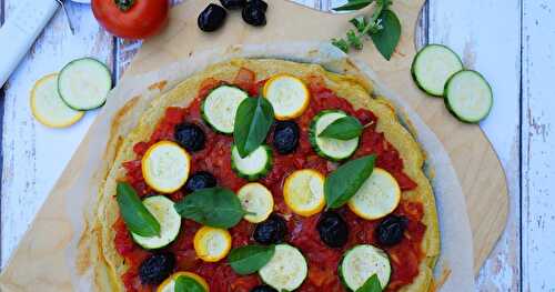 Socca-pizza (sans gluten, vegan, estival)