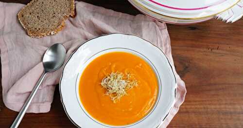 Soupe à la courge bleue de Hongrie et au gingembre (vegan, automne)