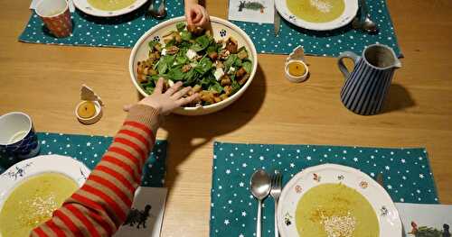 Soupe poireaux-avoine-curry (+ une chouette salade!)