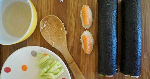 Sushi et quiche saumon-poireaux
