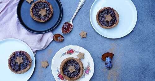 Tartelettes aux quetsches façon Linzertorte (Alsace, sans gluten)